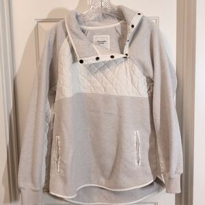 Abercrombie fleece pullover with asymmetrical neckline